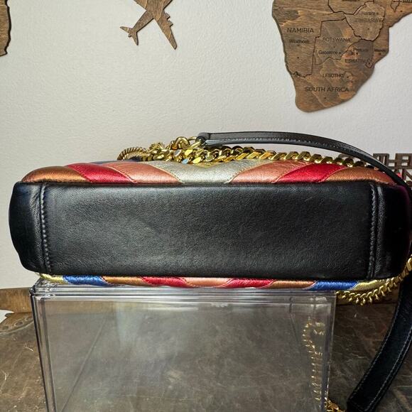 YSL Chevron Metallic Multicolor Med College Satchel Flap Bag GHW Authentic CoA - Picture 7 of 9